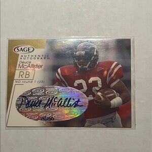 Deuce Mcallister Sage Authentic Autograph 14/150 Card Ole Miss